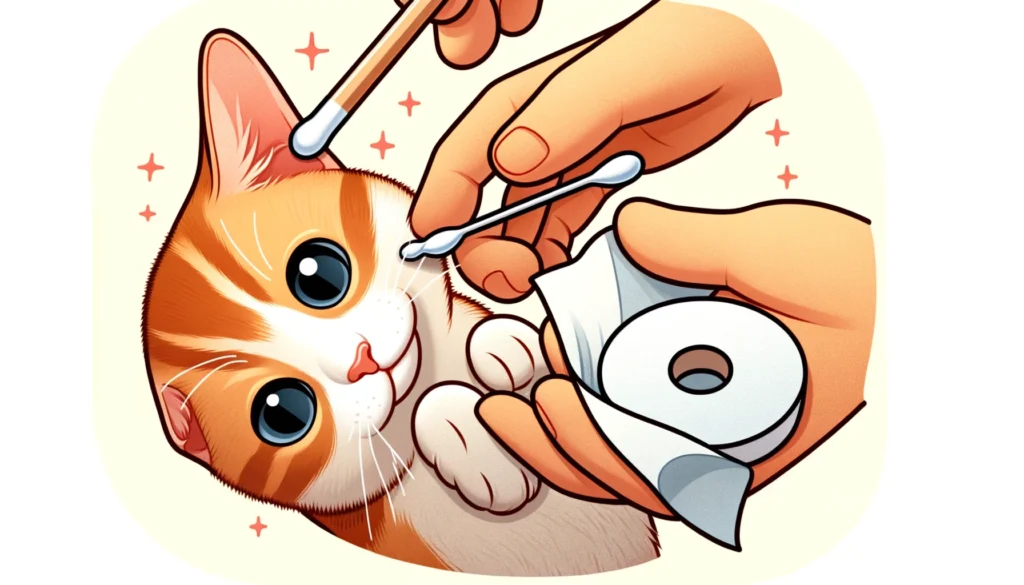 cleaning cat's ear