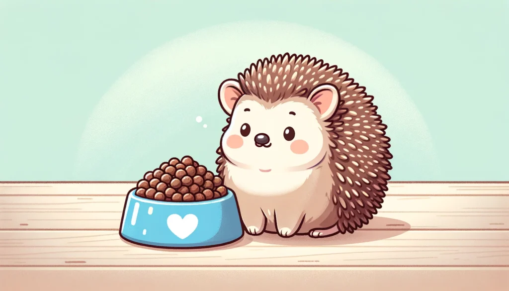 hedgehog with food